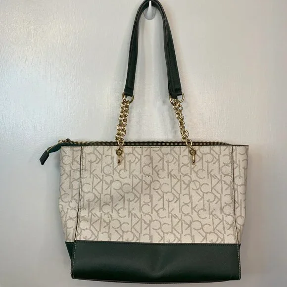 Calvin Klein Green and white shoulder bag - Picture 9 of 13